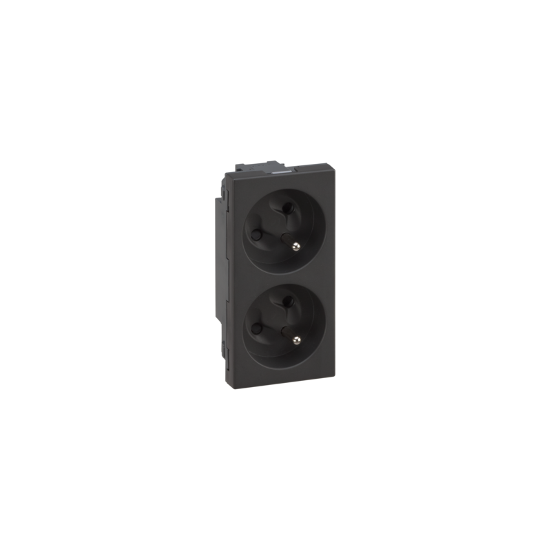 Gniazdo podwójne s500 z/u szary grafit KONTAKT SIMON CONNECT