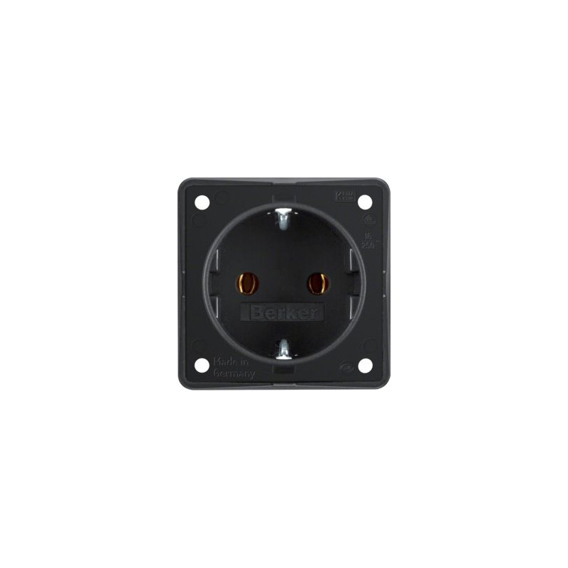 Gniazdo SCHUKO czarny BERKER Integro Flow