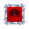 Gniazdo wtyczkowe z uziemieniem pojedyncze z przesłonami torów prądowych czerwony KONTAKT SIMON 10