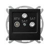 Gniazdo RTV-SAT z dwoma wyjściami SAT czarny Ospel AS
