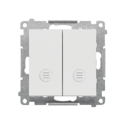 Przycisk podwójny zwierny bez piktogramu szybkozłącza jasnoszary mat Kontakt Simon 55