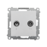 Gniazdo antenowe R-TV przelotowe 10 dB (moduł) aluminium mat Kontakt Simon 55