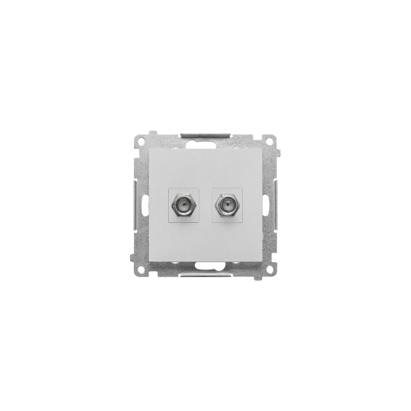 Gniazdo antenowe typu F podwójne (moduł) aluminium mat Kontakt Simon 55