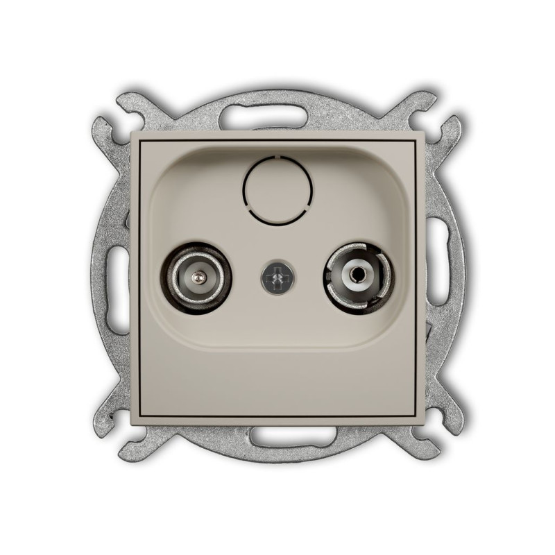 Mechanizm gniazda abonenckiego RTV przelotowego 9dB taupe Karlik ICON