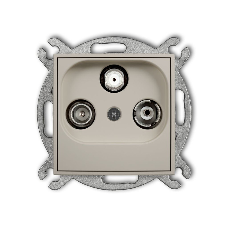 Mechanizm gniazda abonenckiego RTV-SAT końcowego (2 wejścia antenowe) taupe Karlik ICON