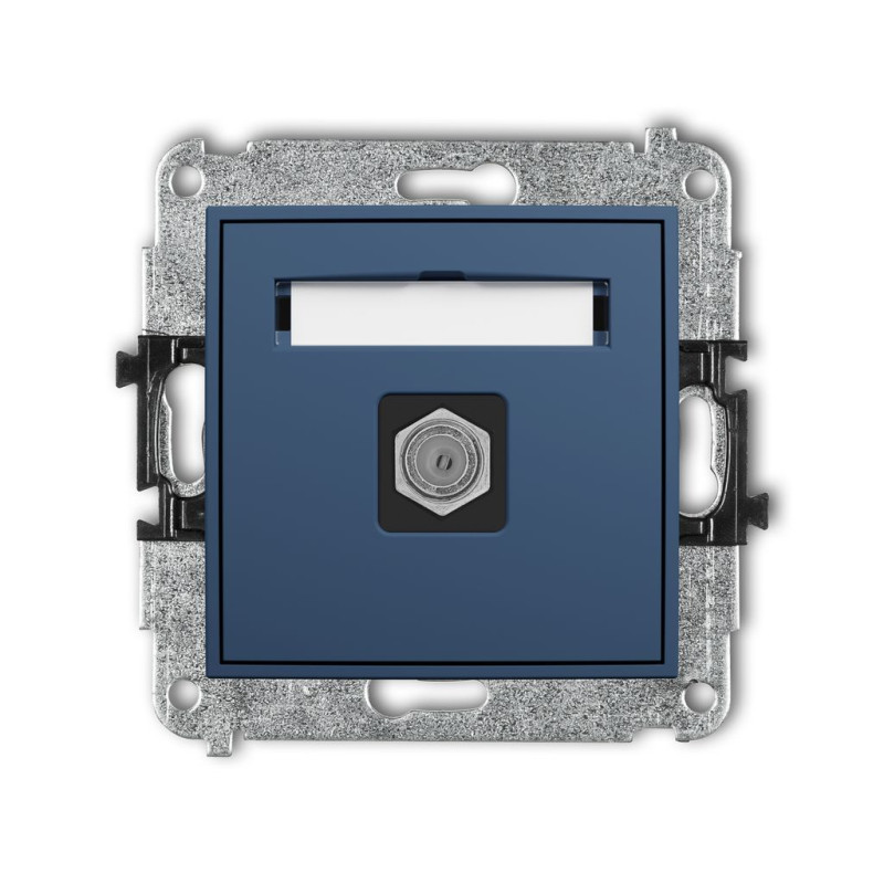 Mechanizm gniazda antenowego pojedynczego typu F (SAT) niklowany navy blue Karlik ICON