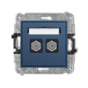 Mechanizm gniazda antenowego podwójnego typu F (SAT) niklowany navy blue Karlik ICON