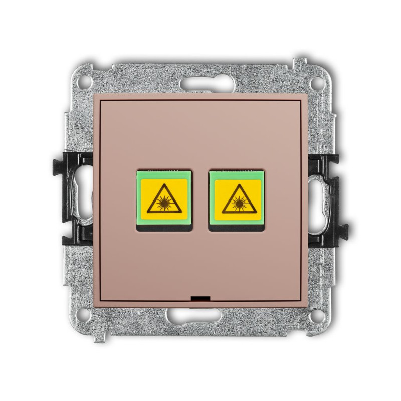 Mechanizm gniazda światłowodowego/optycznego podwójnego, bez pola opisowego łososiowy Karlik MINI