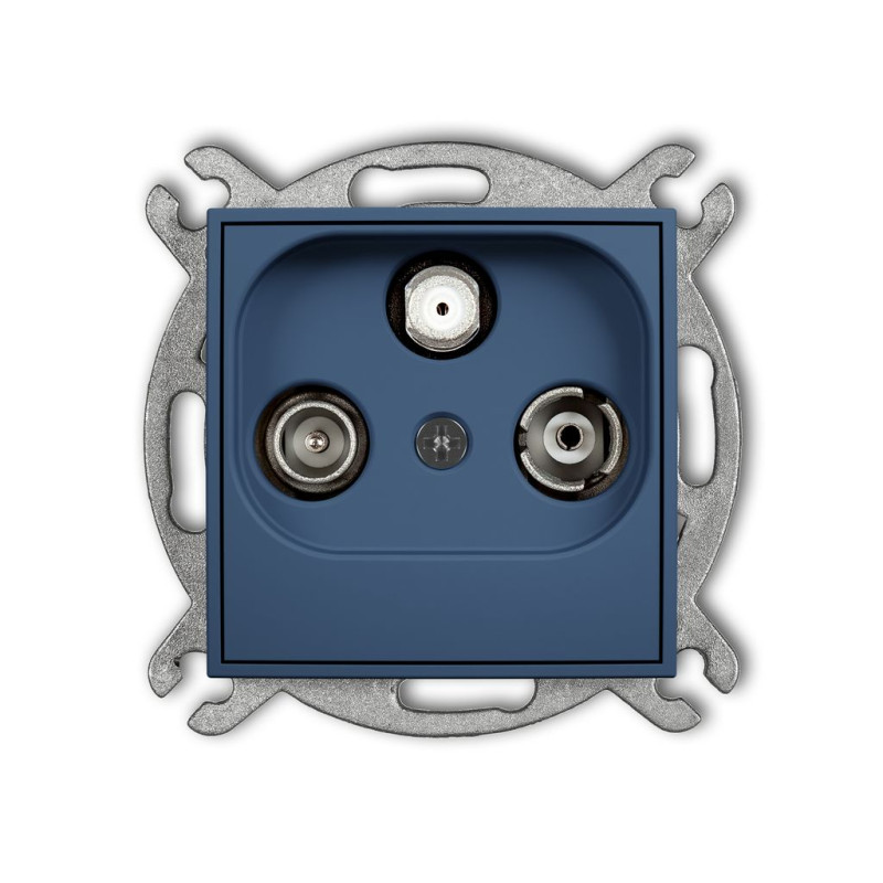 Mechanizm gniazda abonenckiego RTV-SAT końcowego (2 wejścia antenowe) navy blue Karlik MINI