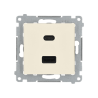 Ładowarka 2xUSB C+A Quick Charge 5/9/12V (moduł) 3.1 A 5V DC 230V krem Kontakt Simon 54