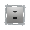 Ładowarka 2xUSB C+A Quick Charge 5/9/12V (moduł) 3.1 A 5V DC 230V srebrny mat Kontakt Simon 54