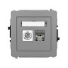 Mechanizm gniazda antenowego typu F (SAT) + gniazda komputerowego 1xRJ45, kat. 6 ekranowany, 8-stykowy szary mat Karlik DECO