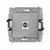 Mechanizm gniazda antenowego pojedynczego typu F (SAT) niklowany bez pola opisowego srebrny metalik Karlik MINI