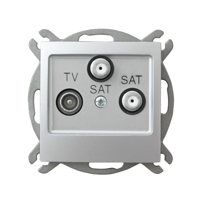 Gniazdo RTV + 2xSAT srebro OSPEL IMPRESJA