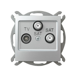 Gniazdo RTV + 2xSAT srebro OSPEL IMPRESJA
