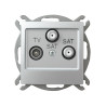 Gniazdo RTV + 2xSAT srebro OSPEL IMPRESJA