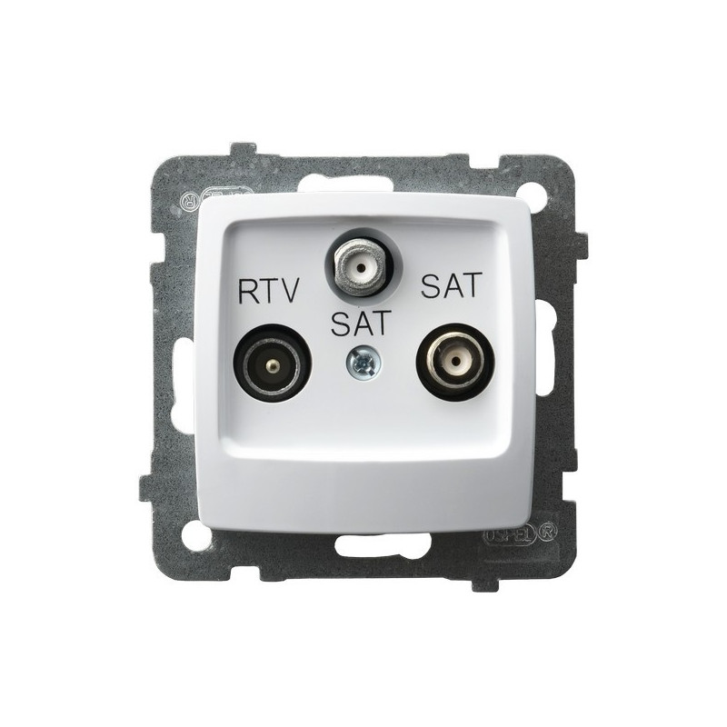 Gniazdo RTV + 2xSAT biały OSPEL KARO