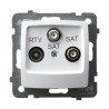 Gniazdo RTV + 2xSAT biały OSPEL KARO