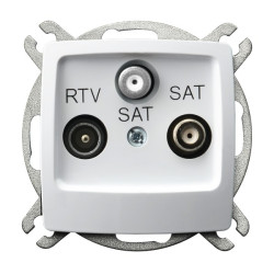 Gniazdo RTV + 2xSAT biały OSPEL KARO