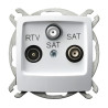 Gniazdo RTV + 2xSAT biały OSPEL KARO