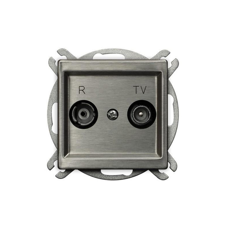 Gniazdo RTV przelotowe 10dB stal inox OSPEL SONATA