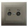 Gniazdo antenowe RTV przelotowe 14dB satyna light OSPEL KIER