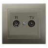 Gniazdo antenowe RTV przelotowe 16dB satyna light OSPEL KIER