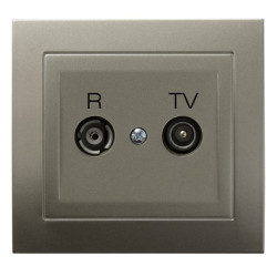 Gniazdo antenowe RTV przelotowe 16dB satyna light OSPEL KIER