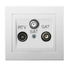 Gniazdo antenowe RTV + 2xSAT biały OSPEL KIER