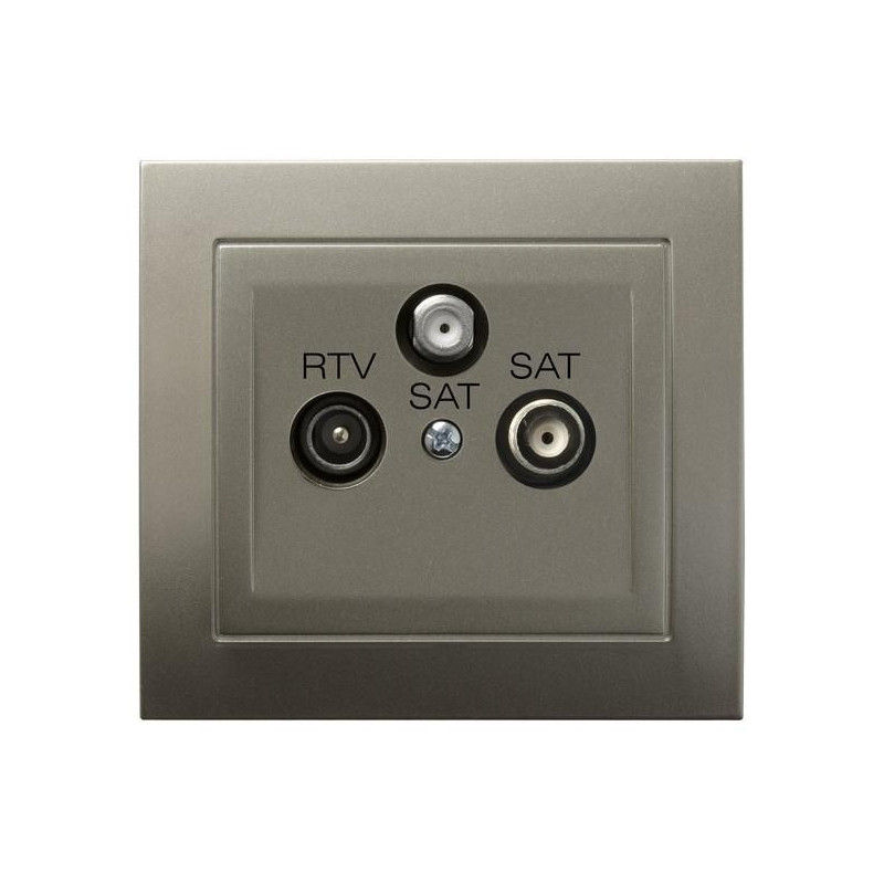 Gniazdo antenowe RTV + 2xSAT satyna light OSPEL KIER