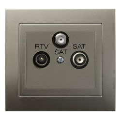 Gniazdo antenowe RTV + 2xSAT satyna light OSPEL KIER