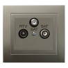 Gniazdo antenowe RTV + 2xSAT satyna light OSPEL KIER