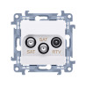 Gniazdo antenowe RTV + 2xSAT biały KONTAKT SIMON 10