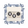 Gniazdo antenowe RTV + 2xSAT krem KONTAKT SIMON 10