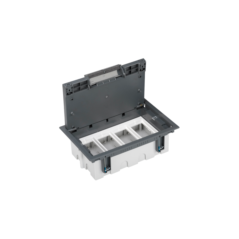 Puszka podłogowa 4-modułowa 8xK45 gł.93mm+SM402/9 szary SF410/1 Simon Connect