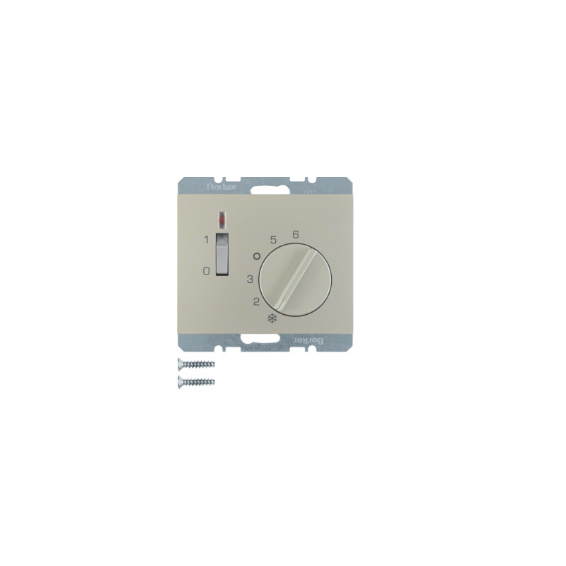 Regulator temperatury pomieszczenia 24V ze stykiem zwiernym elementem centralnym łącznikiem i diodą stal szlachetna BERKER K.5