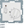 Regulator temperatury pomieszczenia ze stykiem zwiernym elementem centralnym łącznikiem i diodą biały BERKER B.3/B7