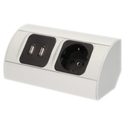 Gniazdo meblowe (Schuko) 2xUSB ORNO