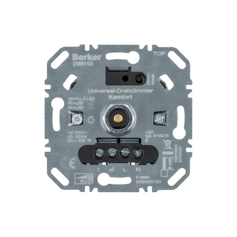 Ściemniacz obrotowy komfort obciążenie R/L/C 20-420W LED 3-100W BERKER One.platform