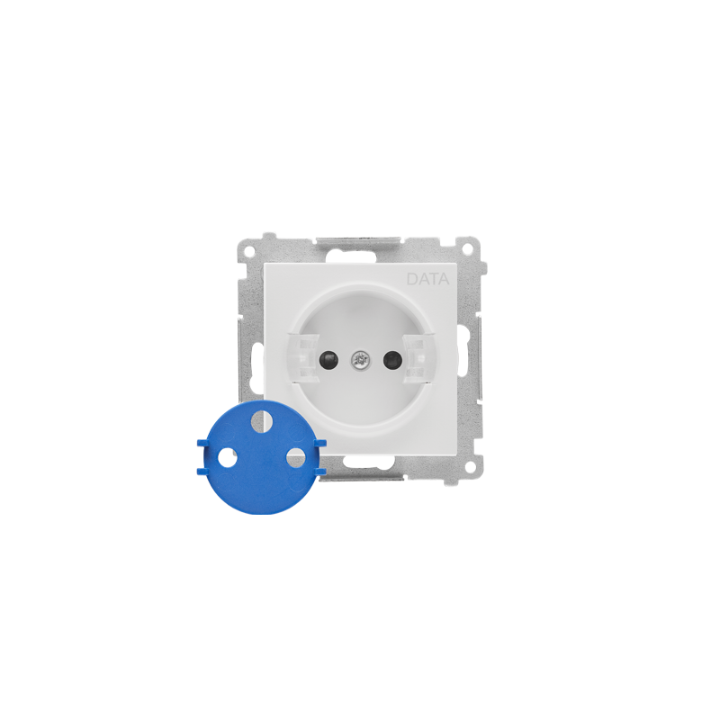Pokrywa gniazda wtyczkowego pojedynczego z kluczem DATA do: SGZ1CM/ SGZ1M jasnoszary mat Kontakt Simon 55
