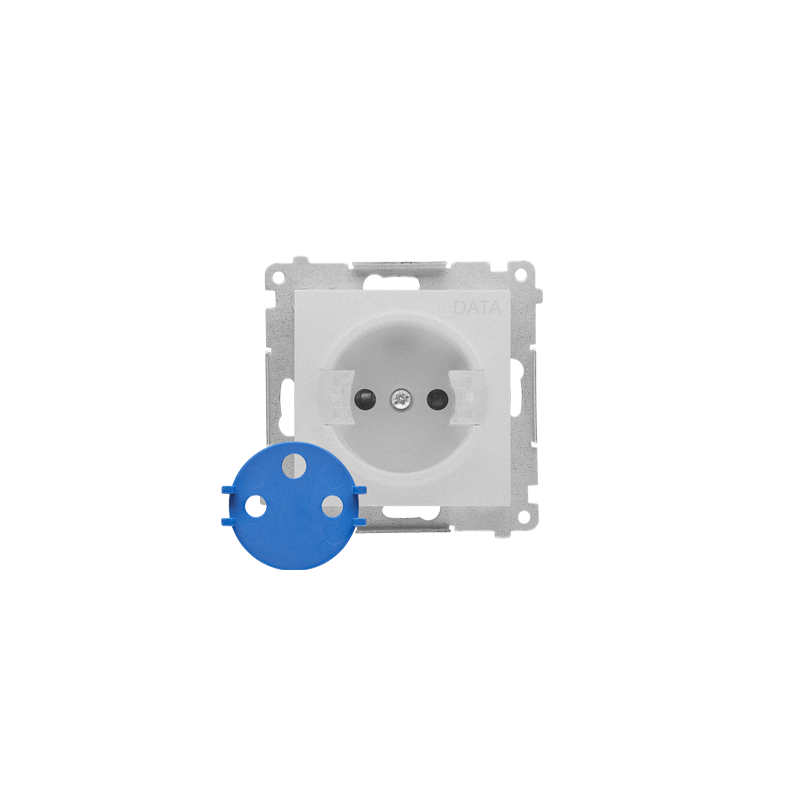 Pokrywa gniazda wtyczkowego pojedynczego z kluczem DATA do: SGZ1CM/ SGZ1M aluminium mat Kontakt Simon 55