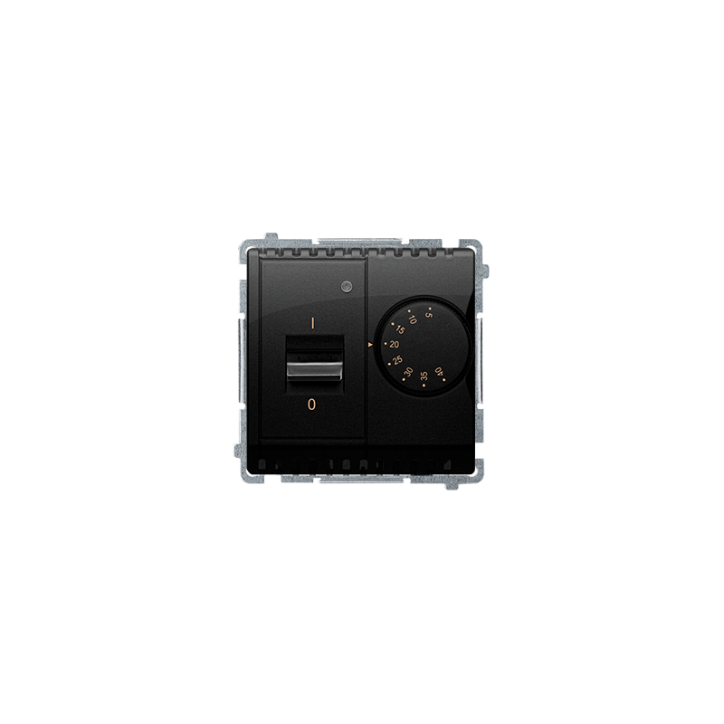 Regulator temperatury z czujnikiem wewnętrznym czarny Kontakt Simon Basic