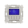 Termostat programowalny z wyświetlaczem z wew/zewn czujnikiem temperatury bez sondy (moduł) srebrny mat Kontakt Simon 54
