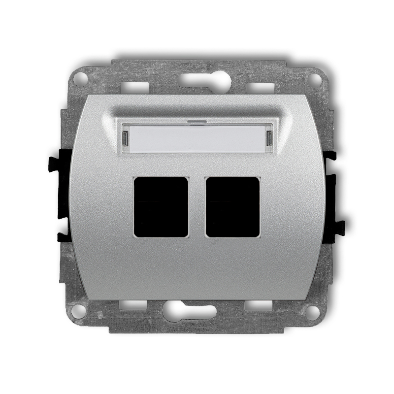 Obudowa gniazda multimedialnego podwójnego bez modułu (standard Keystone) srebrny metalik Karlik TREND