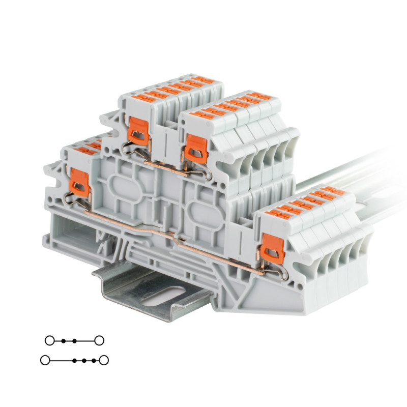 Złączka Push-In JPTV 4.2/4.2 2x(2x4mm2) JPTTBV 26A szary 