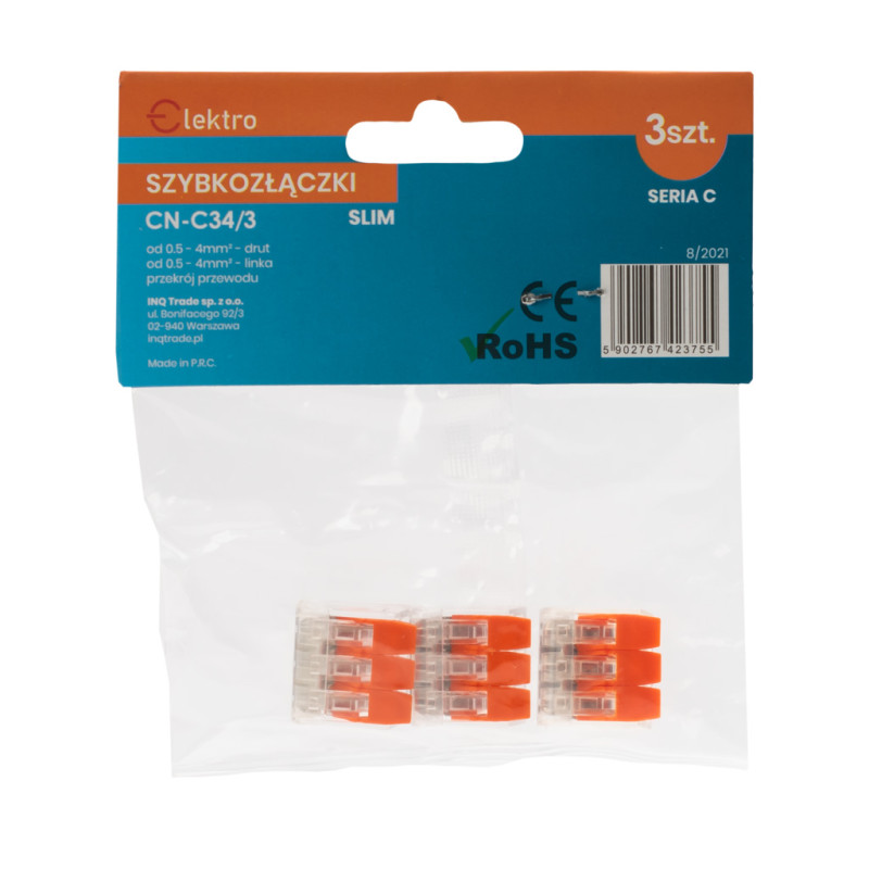 Szybkozłączka CN-C slim 3x0,5-4mm drut/linka (opk. 3 szt)