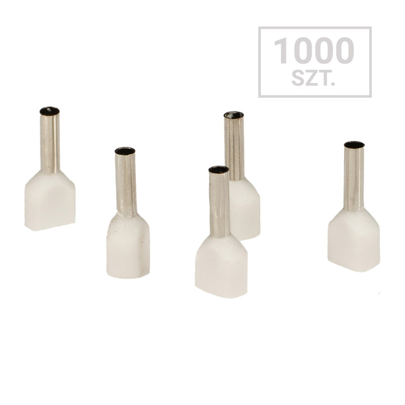 Końcówka tulejkowa 2x  1,0mm2 L- 8mm 1000szt TE1008-A 