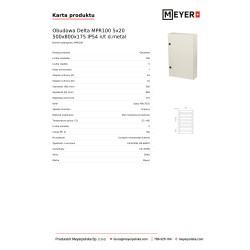 Obudowa natynkowa Delta 5x20m 500x800x175 IP54 MPR100