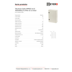 Obudowa podtynkowa Delta 4x15m 400x600x140 IP54 MPR60PT