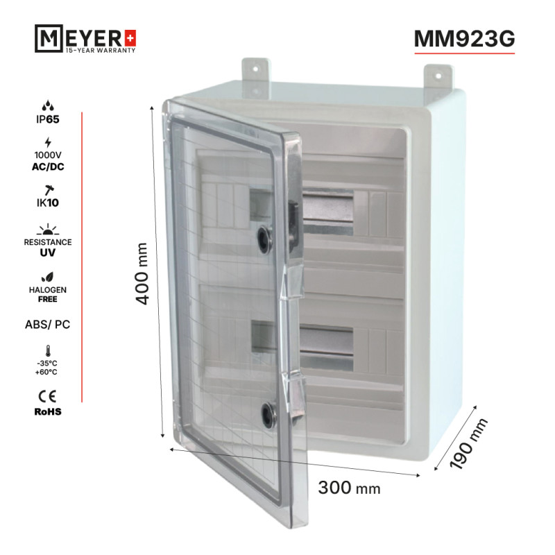 Obudowa Kappa  24M 2x12 40x30x19 MM923G IP65 d.transparentne 